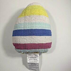 Easter Egg Throw Pillow Pastel Striped Tufted Decor 16x12.5 Room Essentials